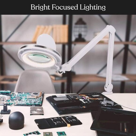 NEW! Brightech LightView Pro Magnifying Desk Lamp, 2.25x Light Magnifier Clamp - Picture 6 of 6